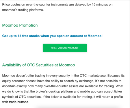 OTC trading function in moomoo