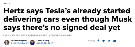 Who's telling the truth, Tesla or Hertz?
