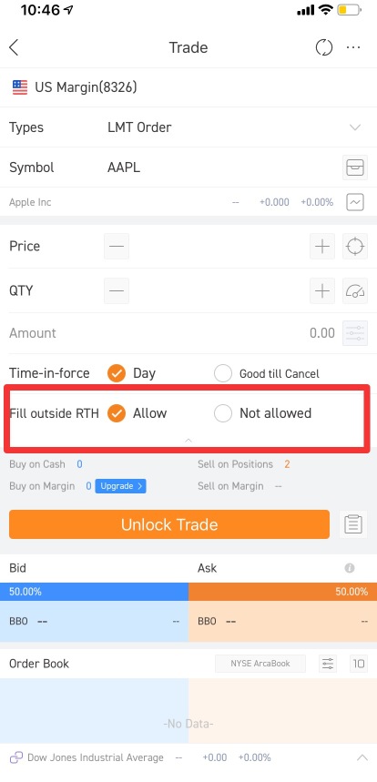 Pre-Market and Post Market trading are supported on Moomoo!