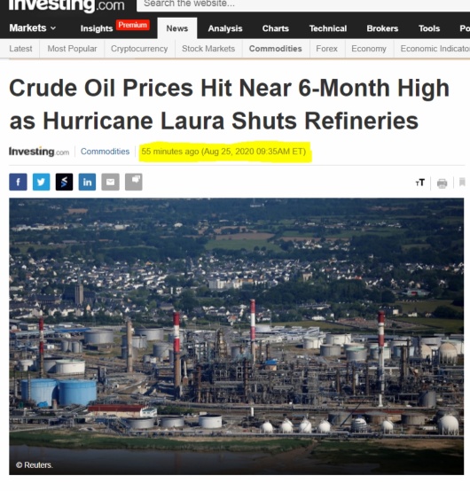 BORR is up as oil prices rise due to gulf storms!