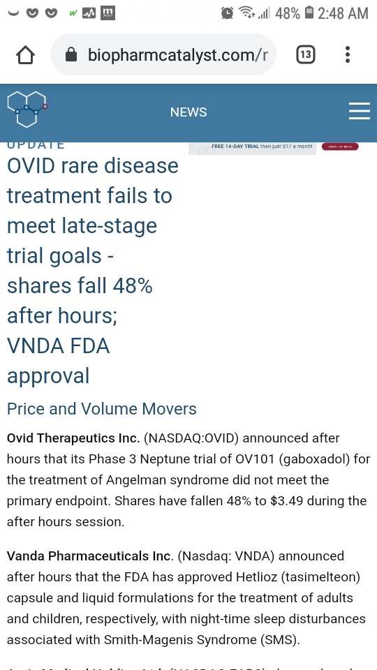$Vanda Pharmaceuticals(VNDA.US)$ VNDA FDA Announces Approval.  #vnda FDA announces Approval.