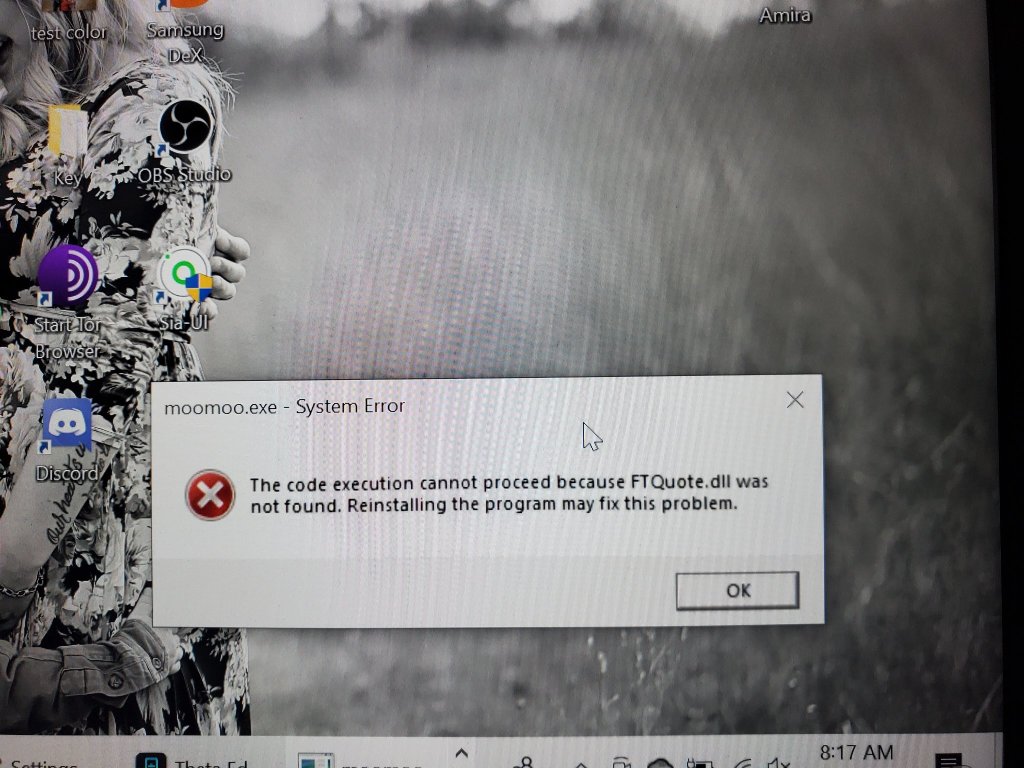 Desktop system error