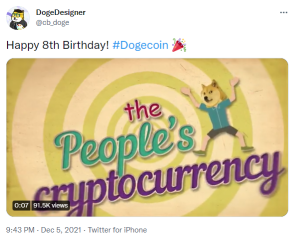 Happy Birthday, Dogecoin: How This 8-Year Old Joke Grew Up To Become A $22B Asset