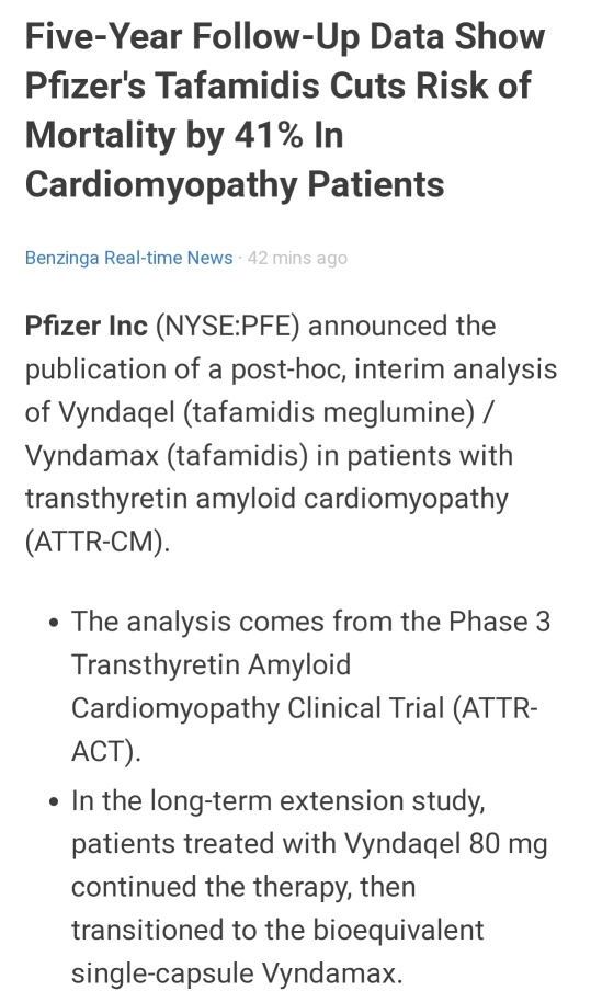 More Positive news on Pfizer