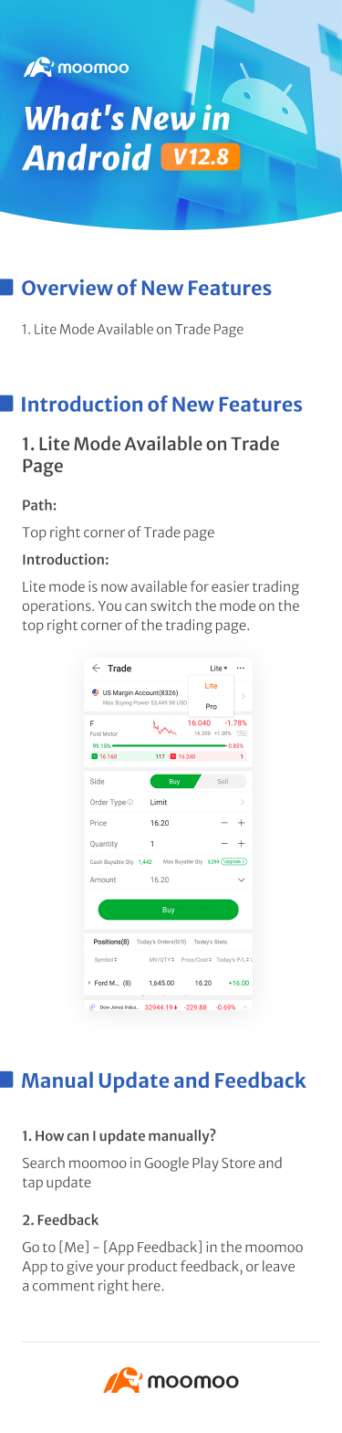 What's New: Lite Mode of Trade Page Available in Android v12.8