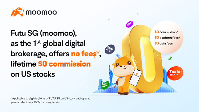 Futu SG is the 1st digital brokerage to offer $0 platform fees, lifetime $0 commissions on US stocks
