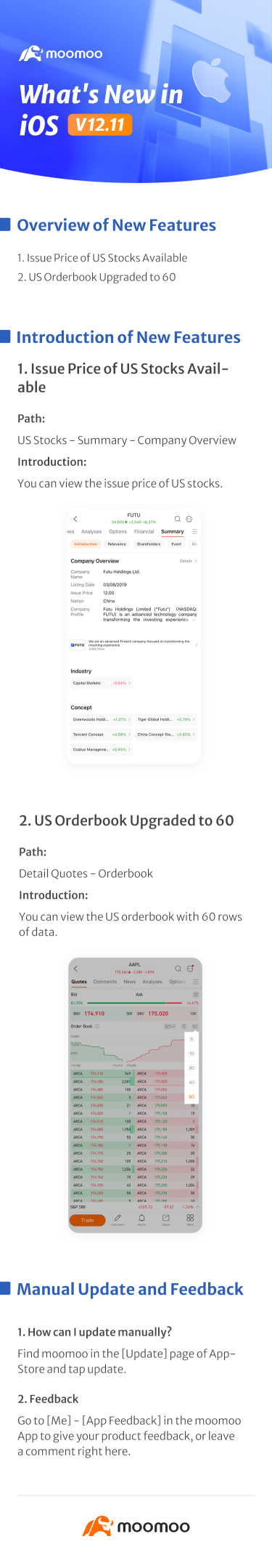 What's New: US Orderbook Upgraded in iOS v12.11