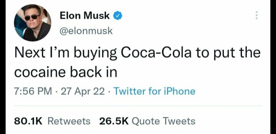 Elon Musk promised cocaine in Coke after taking over Twitter