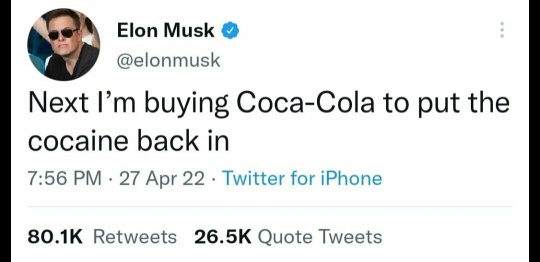 エロン・マスクは、Twitterを取得した後、コカコーラにコカインを約束しました。