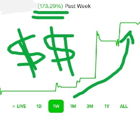 Finished the week strong. Way more than doubled my investment account this week.