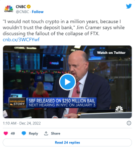 Jim Cramer: Stay Away from Cryptocurrencies