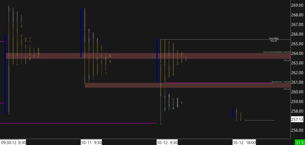 Market Profile Analysis on TSLA going into Friday's Session