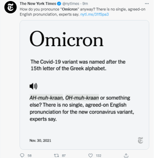 How do you say 'Omicron'?