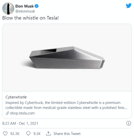 After 'Cyberwhistle', a 'MiniCyberquad' is launched by Tesla