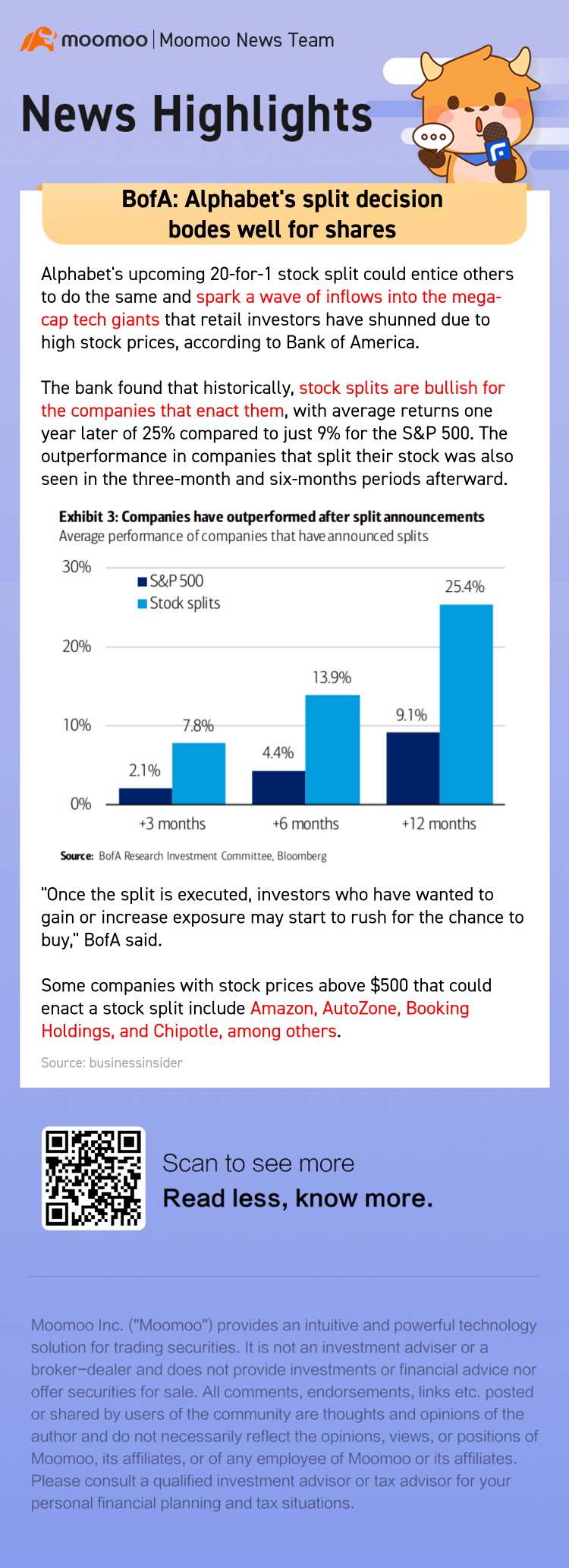 BofA：Alphabet的分拆决定对股票来说是个好兆头