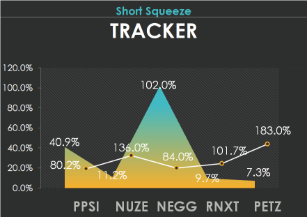 5 short squeeze candidates to track: PPSI, NUZE, NEGG, RNXT, PETZ