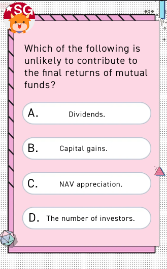 [Quiz Time] Which of the following is unlikely to contribute to the final returns of mutual funds?