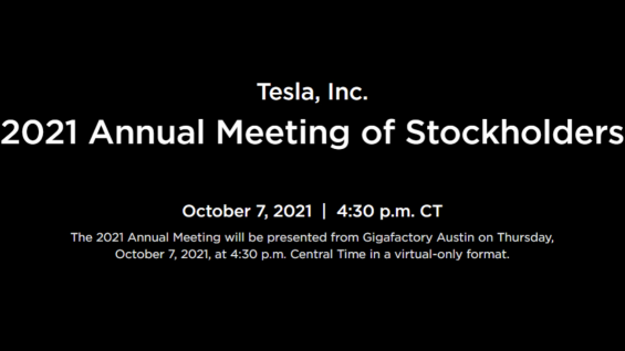 Tesla 2021 Annual Shareholder's Meeting