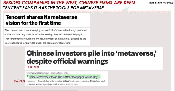 16 Nov 2021: Metaverse concept for Chinese stocks