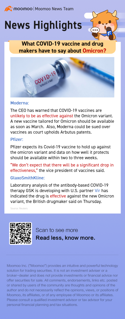 COVID-19 疫苗和藥品製造商對歐米克龍有什麼評價？
