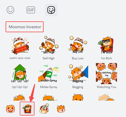用 “Moomoo Investor” 贴纸来迎接新的一年！