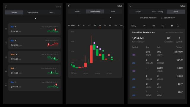 What do the "P/L & Positions" and "Transactions" features include?