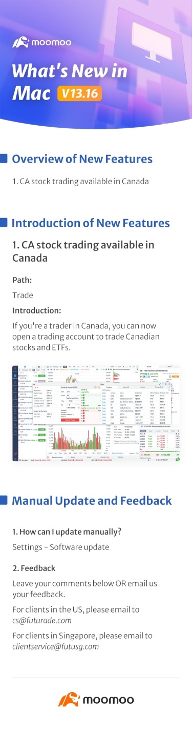 最新消息：加拿大在 Mac 版 13.16 版中可以在加拿大進行加拿大股票交易