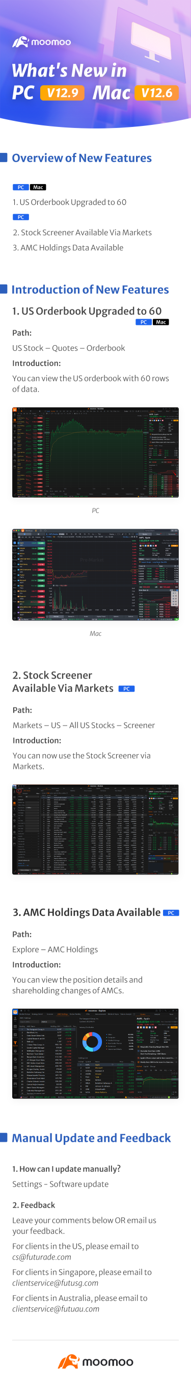 What's New: US Orderbook Upgraded to 60 in PC v12.9 & Mac v12.6