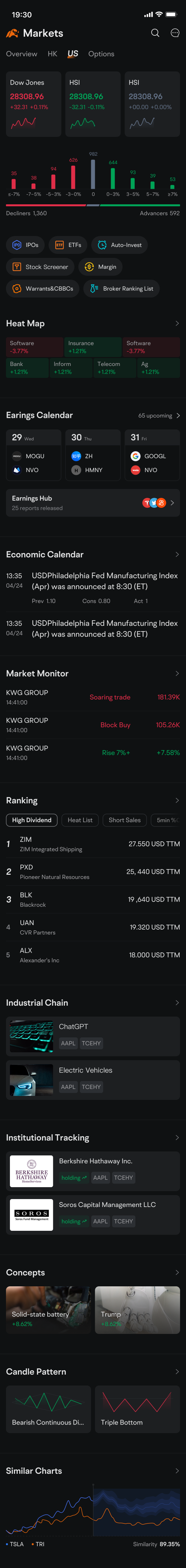 Navigate with ease on the new "Markets" tab