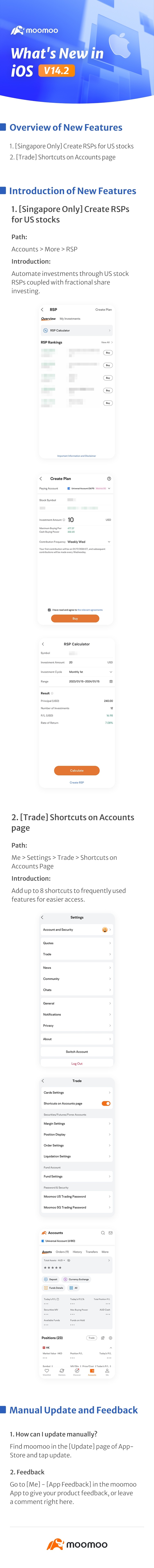 What's New: Shortcuts on Accounts page are available in iOS v14.2