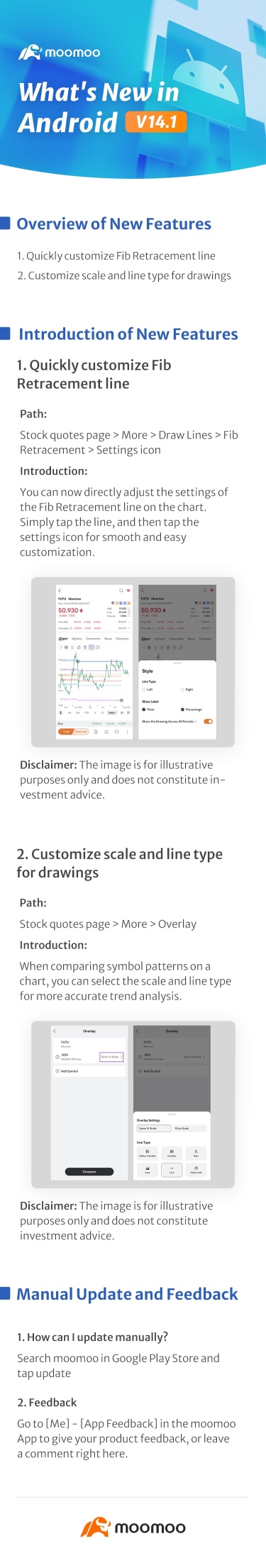 What's New: Customizable Fib Retracement line, scale and line type for drawings available in Android v14.1