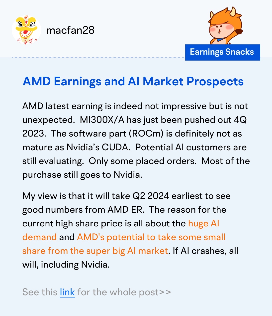 Earnings Snacks: Can investors still benefit from AI mania?