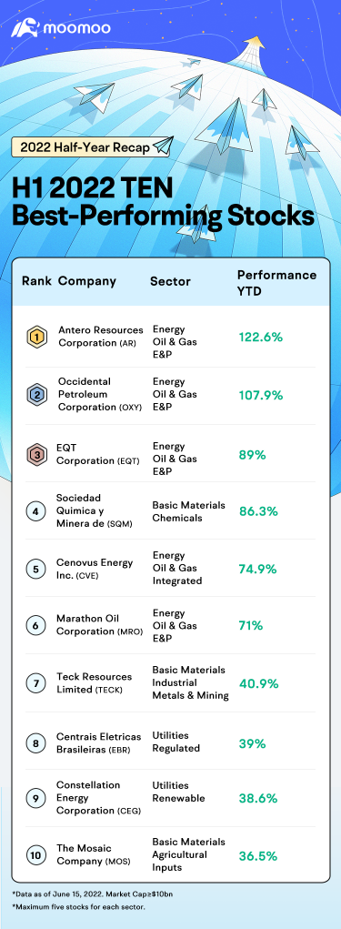 2022 年半年回顧：10 個表現最佳股票評論-卡片中有什麼？