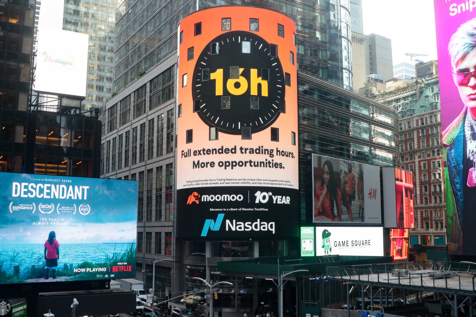 Moomoo Lights up Nasdaq Tower in NY Times Square; Receives Best Wishes from  Partners and Collaborators