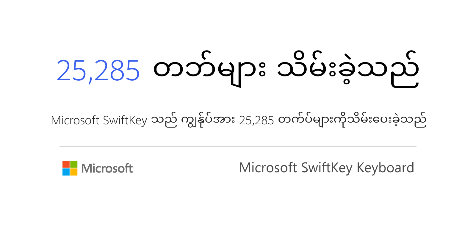 Microsoft SwiftKey has learned 25,285 words. You can download it at https://microsoft.com/swiftkey for more convenience.