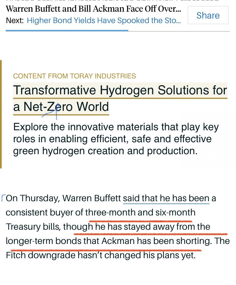 According to Barrons, Buffett is buying short-term T-bills, not 10-year Treasurys which Ackman has reportedly shorted.  $SPDR S&P 500 ETF (SPY.US)$$Invesco QQQ ...