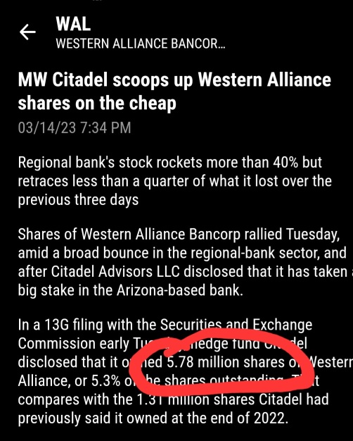 除非他们知道银行是健康的，否则Citadel不会购买数百万美元！