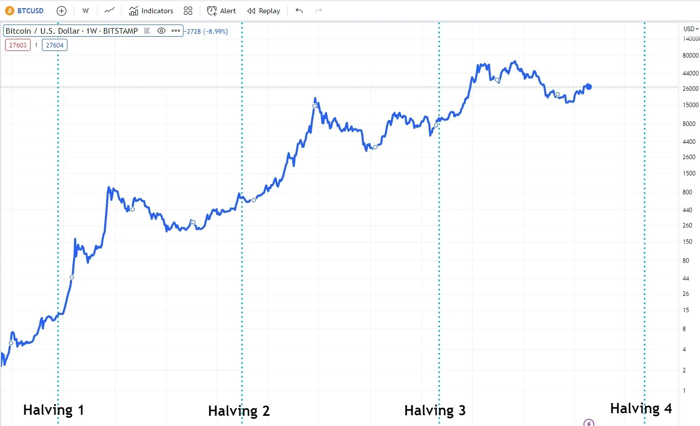 次のビットコインの半減期は2024年4月と推定されています。つまり、今からちょうど1年後です。歴史的に、半減期はビットコ... -  moomooコミュニティ