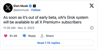 Elon Musk releases new AI chatbot ‘Grok’ in bid to take on ChatGPT
