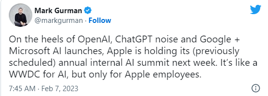 苹果对微软ChatGPT的回应是什么?