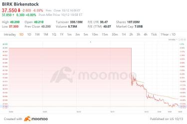 BIRK株式アラート：バーケンシュトック、初日のフルトレーディングで5％下落