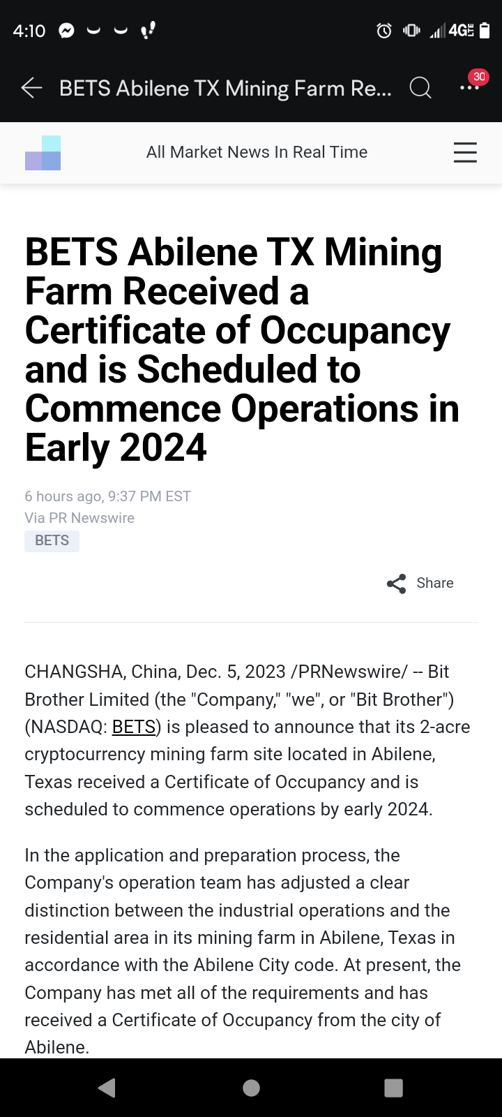 $Bit Brother (BETS.US)$ this is bullish 👀