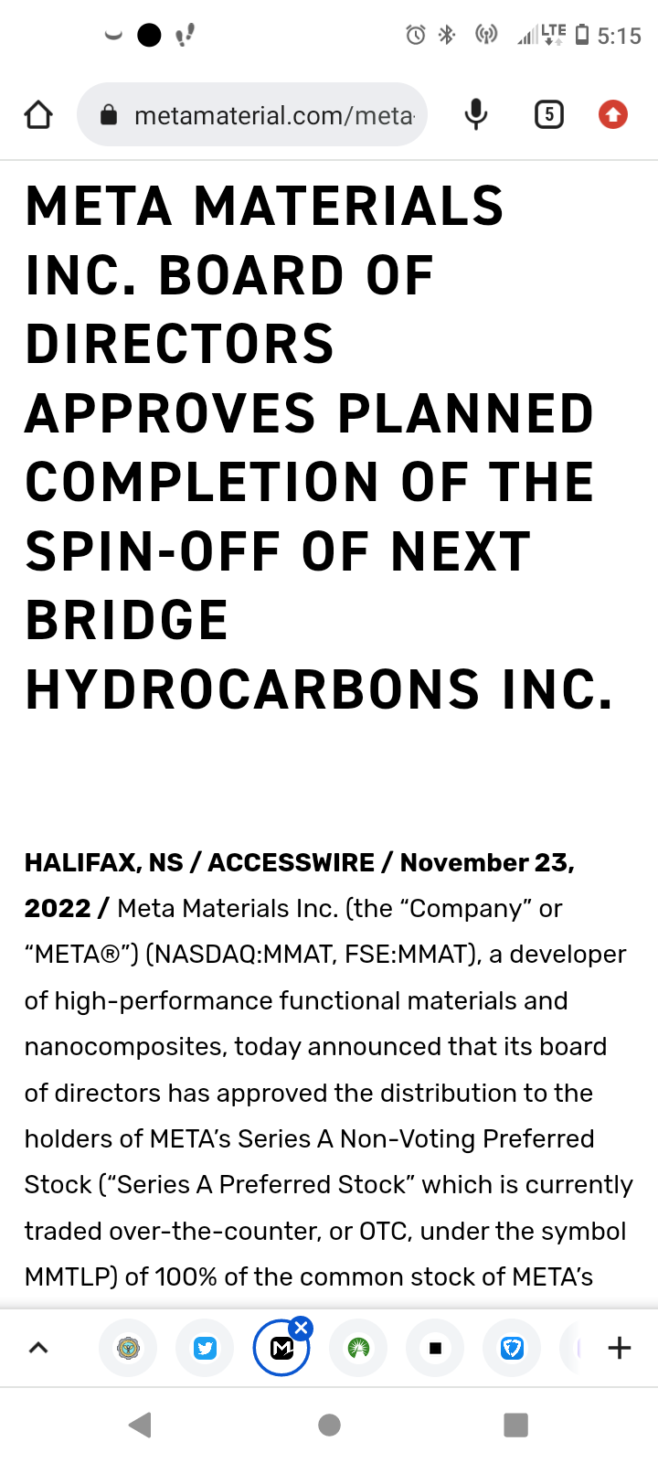 $Meta Materials Inc. Class A Preferred Stock (MMTLP.US)$$Meta Materials (MMAT.US)$ Let's go 🚀🚀🚀