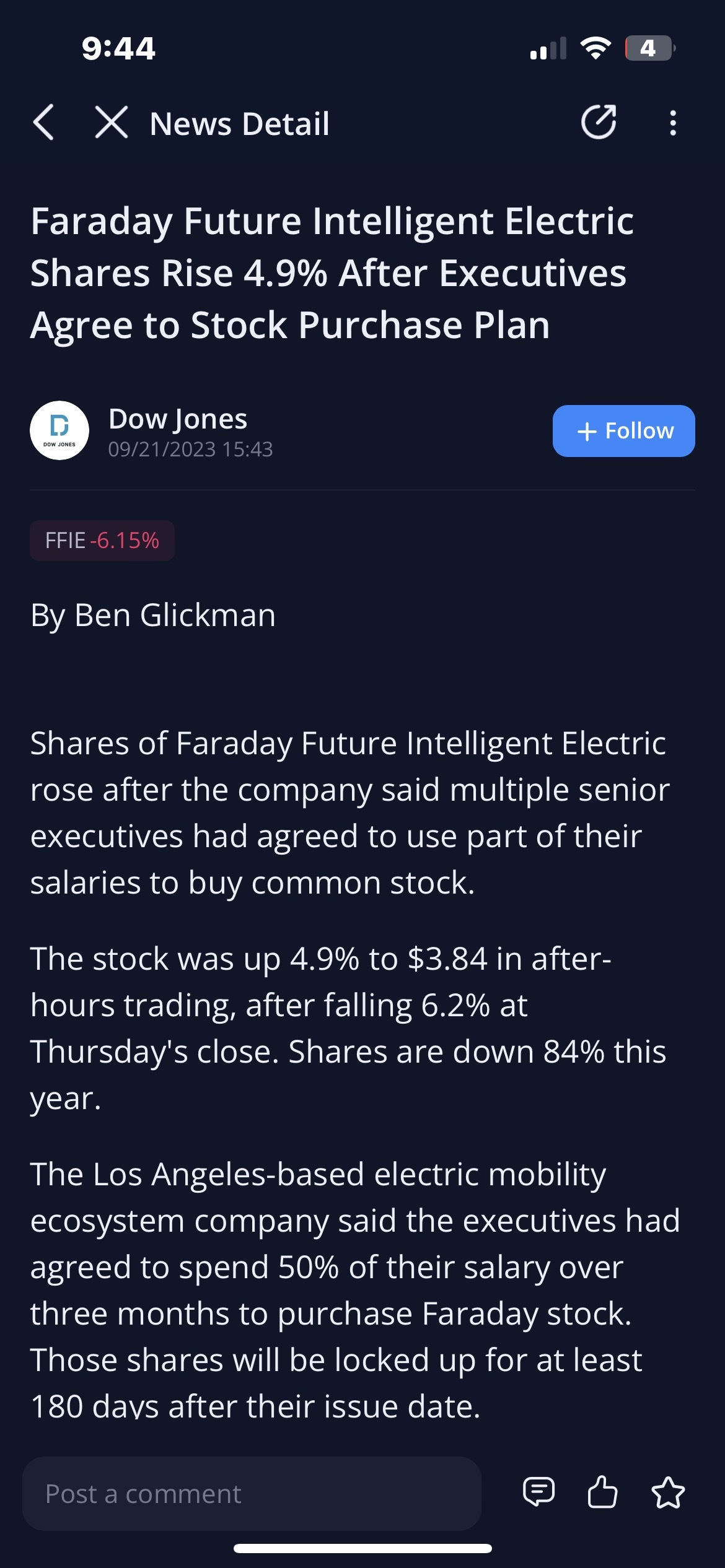 $Faraday Future Intelligent Electric Inc. (FFIE.US)$