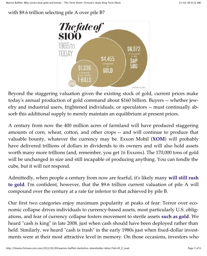 为什么股票能够打败黄金和债券-巴菲特- moomoo 社区