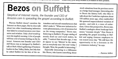 Bezos on Buffett during the dotcom boom: