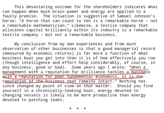 From Warren Buffett's 1985 shareholder letter: