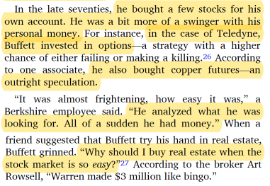 Buffett in the 1970s, short on cash. Some spicy trades.