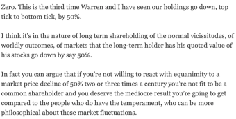 In 2009, Berkshire Hathaway was down 50%.