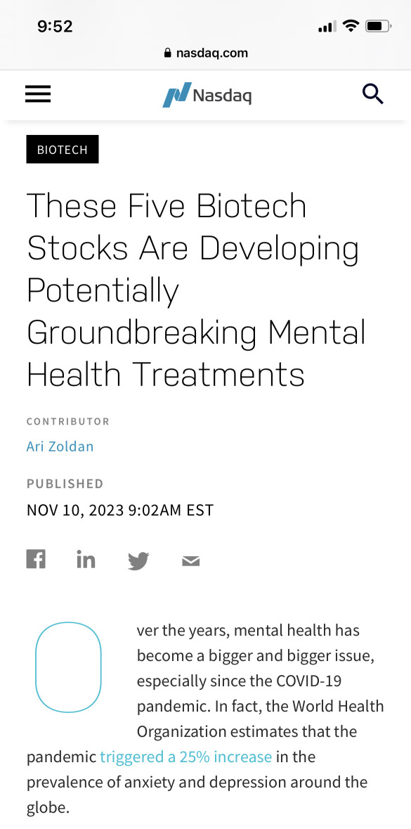 Five Biotech Stocks Are Developing Potentially Groundbreaking Mental Health Treatments
